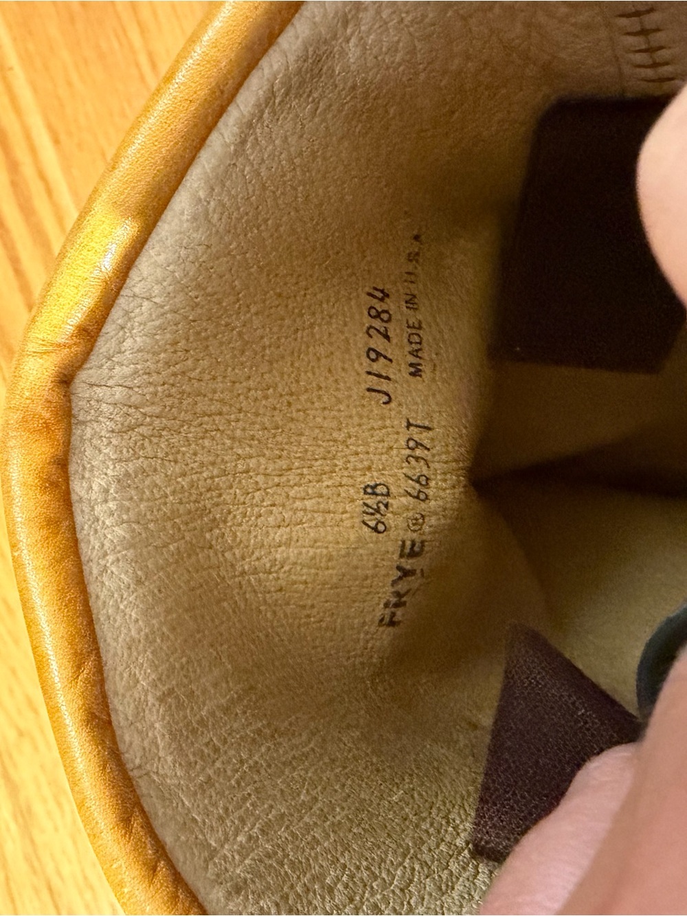 Vintage 70s Frye Black Label Campus Stitch Cuff Boots Banana Yellow Size 6.5 - Picture 8 of 8